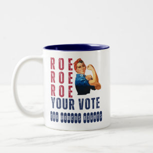 Funny Pro Choice Retro Feminist Political Cartoon  Two-Tone Coffee Mug