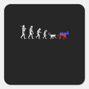 Funny Pro-Democrat Anti-Republican Devolution Square Sticker