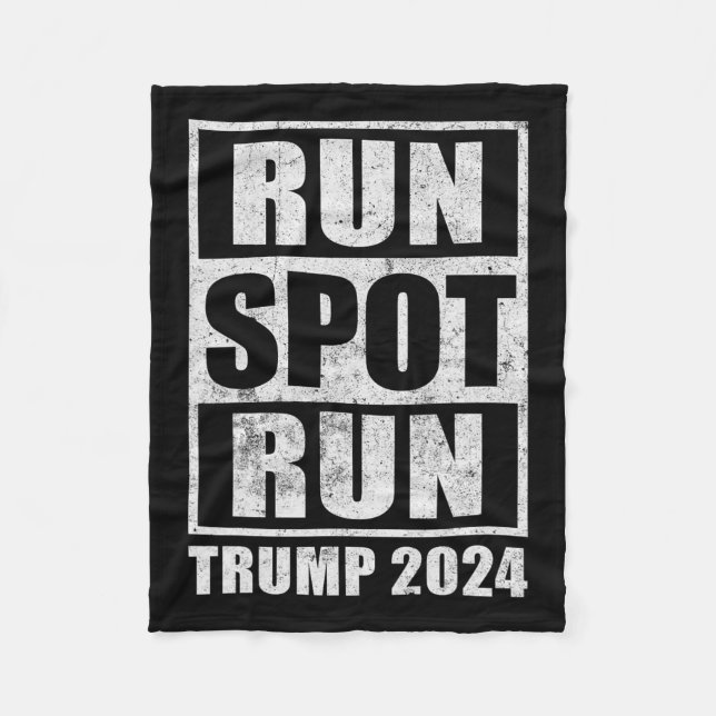 Funny Pro Trump 2024 Run Spot Run Trump Kamala Deb Fleece Blanket (Front)
