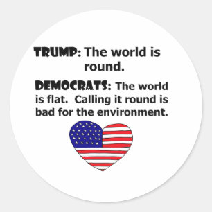 Funny Pro Trump Versus Democrats Political Classic Round Sticker