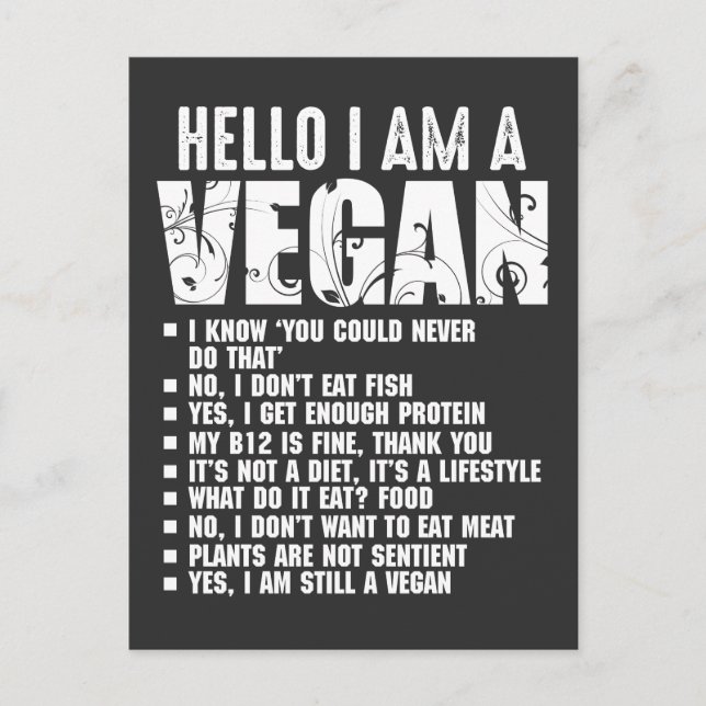 "Funny Pro Vegan Activism Gym Athlete Veganism " Postcard (Front)