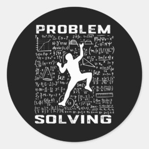 Funny Problem Solving Climber Rock Climbing Boulde Classic Round Sticker