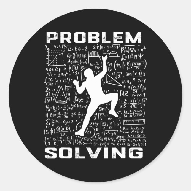Funny Problem Solving Climber Rock Climbing Boulde Classic Round Sticker (Front)
