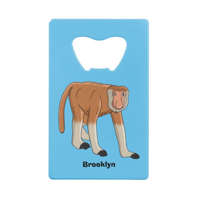 Funny proboscis monkey cartoon illustration (Front)