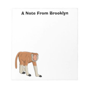 Funny proboscis monkey cartoon illustration notepad