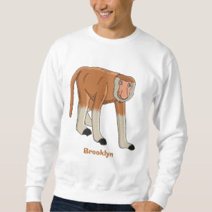 Funny proboscis monkey cartoon illustration sweatshirt