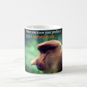 Funny proboscis monkey coffee mug