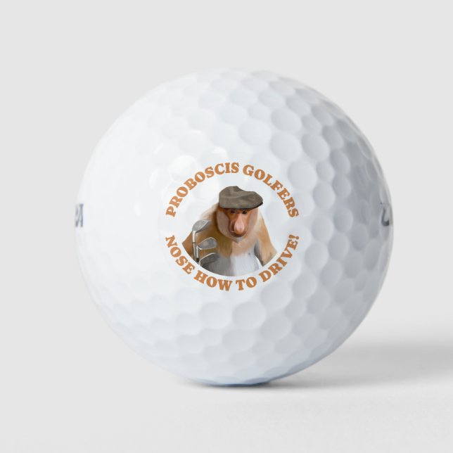 Funny Proboscis Monkey Golf Lovers  Balls (Front)