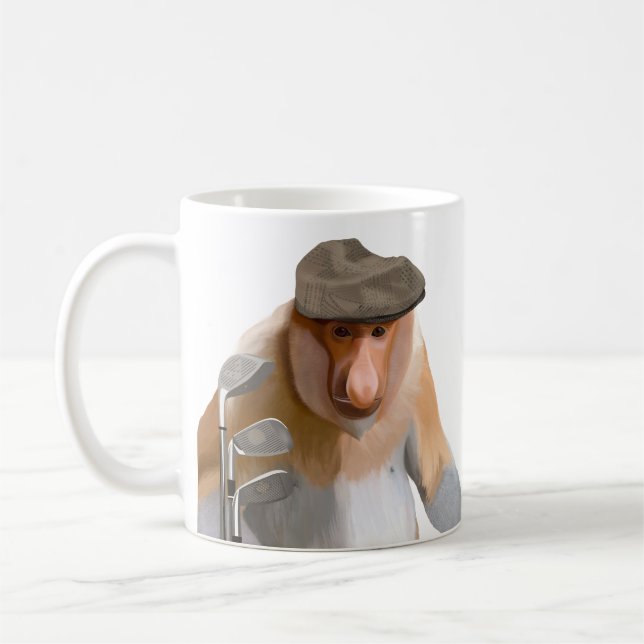 Funny Proboscis Monkey Golf Lovers  Coffee Mug (Left)