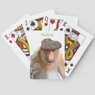 Funny Proboscis Monkey Golf Lovers  Playing Cards