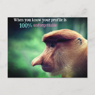 Funny proboscis monkey holiday postcard