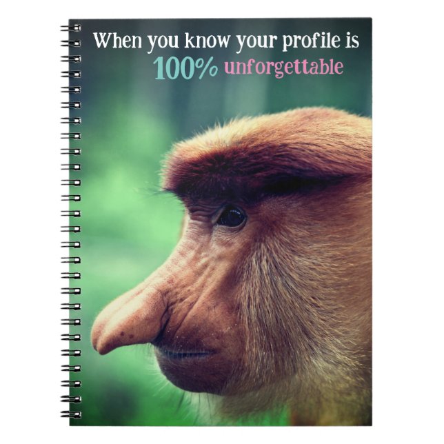 Funny proboscis monkey notebook (Front)