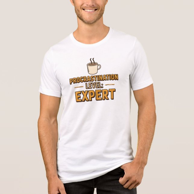 Funny "Procrastination Level Expert" Tri-Blend Shirt (Front)