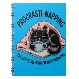 Funny Procrastination Nap Cat Notebook