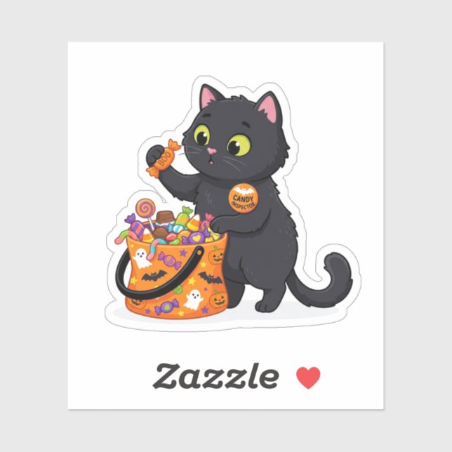 Funny Professional Candy Inspector Halloween Cat  (Sheet)