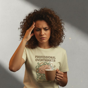 Funny Professional Overthinker Brain Cartoon T-Shirt