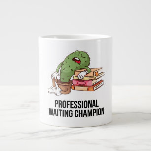 Funny Professional Waiting Champion Cute Cactus Co Large Coffee Mug