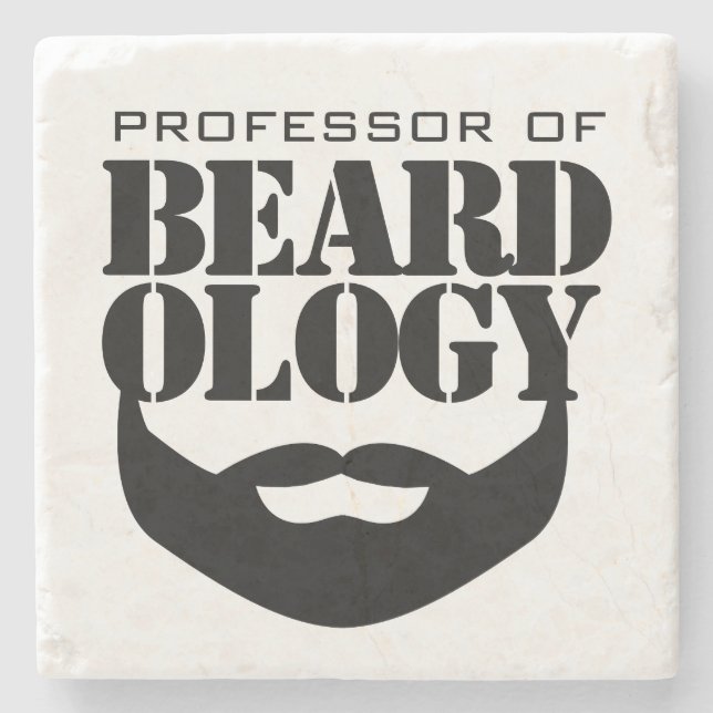 Funny Professor of Beardology Stone Coaster (Front)