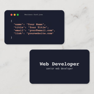 Funny programmer business card developer