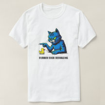 Funny Programmer Cat Rubber Duck Debugging Art