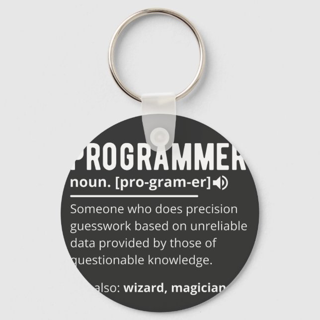 Funny Programmer Code Developer Meaning Definition Key Ring (Front)