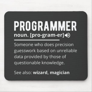 Funny Programmer Code Developer Meaning Definition Mouse Mat