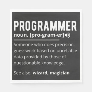 Funny Programmer Code Developer Meaning Definition Napkin