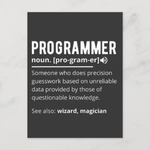 Funny Programmer Code Developer Meaning Definition Postcard