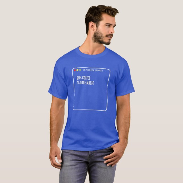 Funny Programmer Code Magic - Custom Name T-Shirt (Front Full)