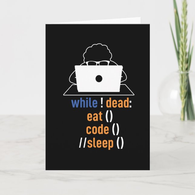 Funny Programmer Coder Computer Science Card (Front)