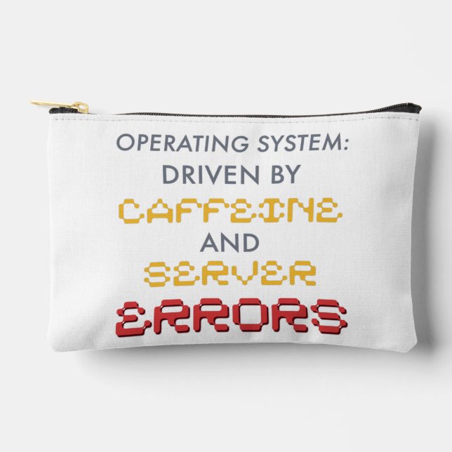 Funny Programmer Coffee and Server Errors Accessory Pouch (Front)