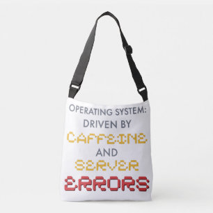 Funny Programmer Coffee and Server Errors Crossbody Bag