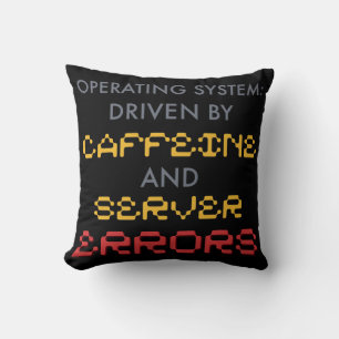 Funny Programmer Coffee and Server Errors Cushion