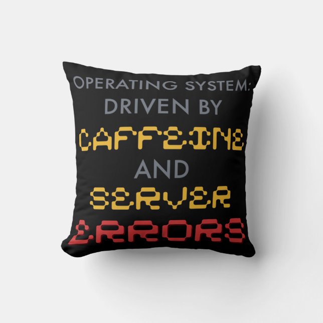 Funny Programmer Coffee and Server Errors Cushion (Front)