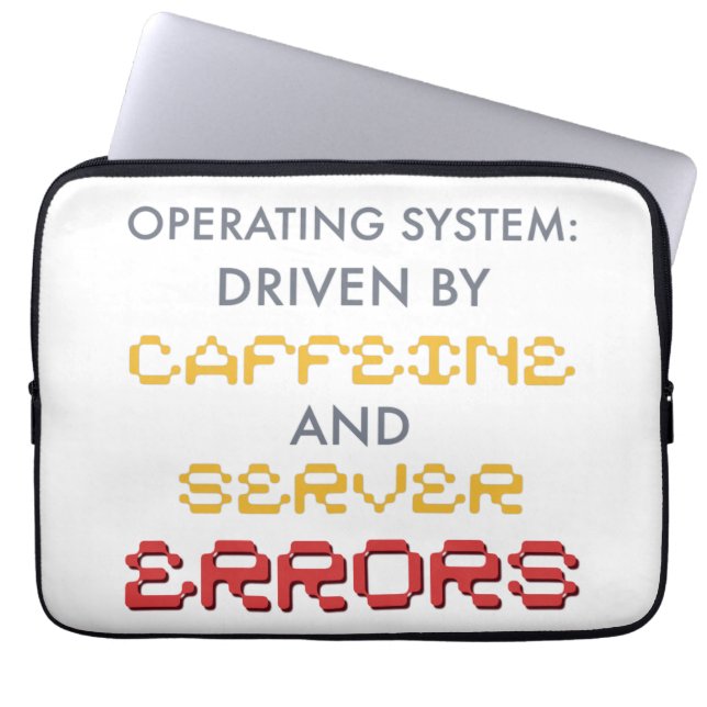 Funny Programmer Coffee and Server Errors Laptop Sleeve (Front)