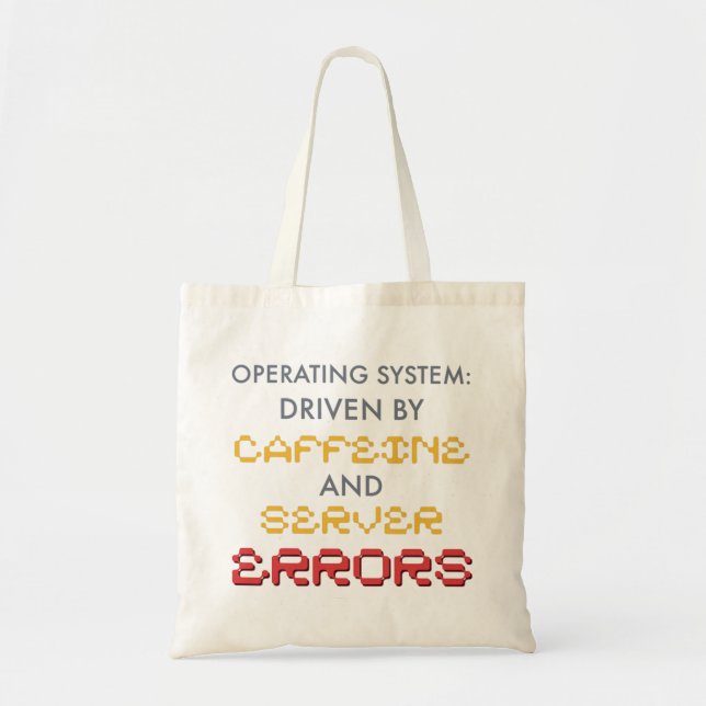 Funny Programmer Coffee and Server Errors Tote Bag (Front)