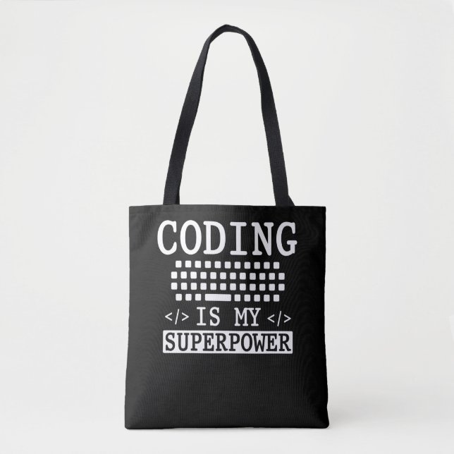 Funny Programmer Computer Science Coder Tote Bag (Front)