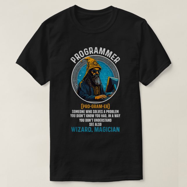 Funny Programmer Definition Tech Coding Software E T-Shirt (Design Front)