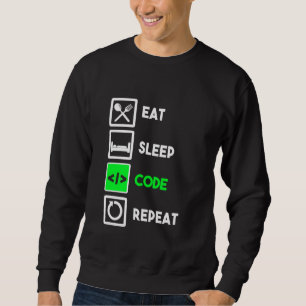 Funny Programmer Eat Sleep Code Repeat Sweatshirt