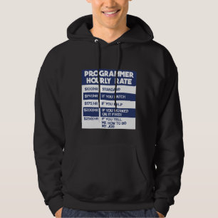 Funny Programmer Hourly Rate Computer IT Coder Hoodie