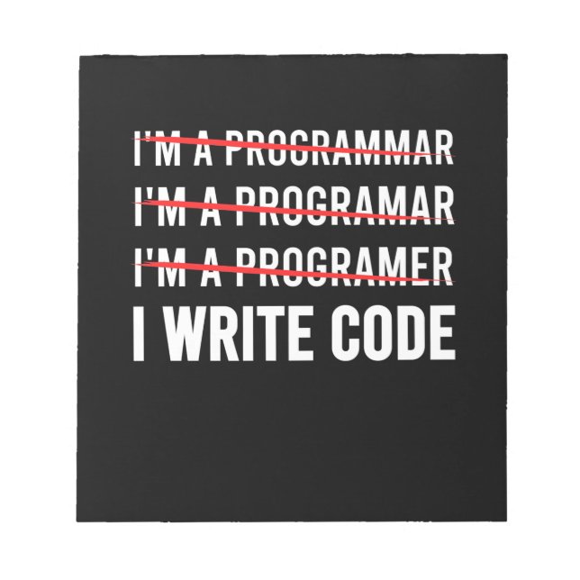 Funny Programmer I Wite Code Notepad (Front)