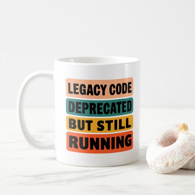 Funny Programmer Legacy Code Retro  Coffee Mug (With Donut)