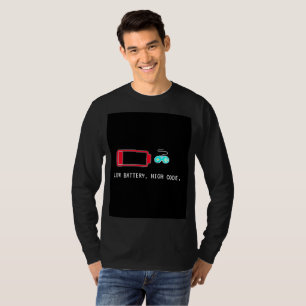 Funny Programmer Low Battery High Code Long Sleeve T-Shirt