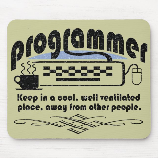 Funny Programmer Mouse Mat (Front)