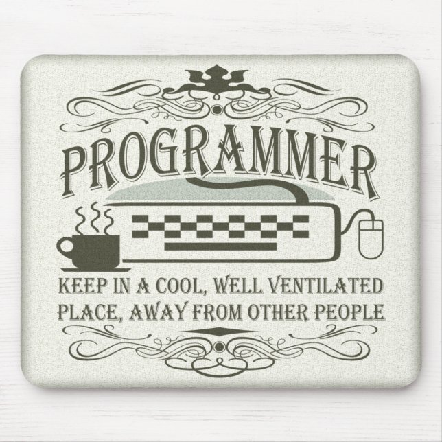 Funny Programmer Mouse Mat (Front)