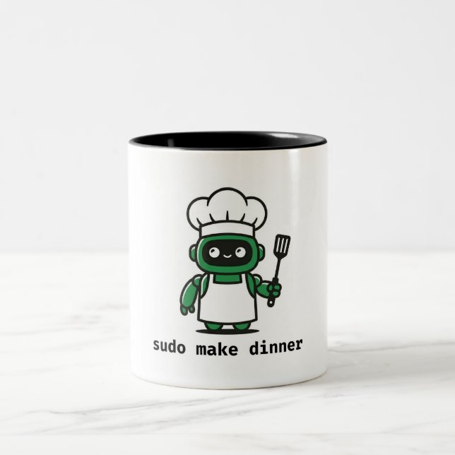 Funny Programmer Mug — sudo make dinner (Center)
