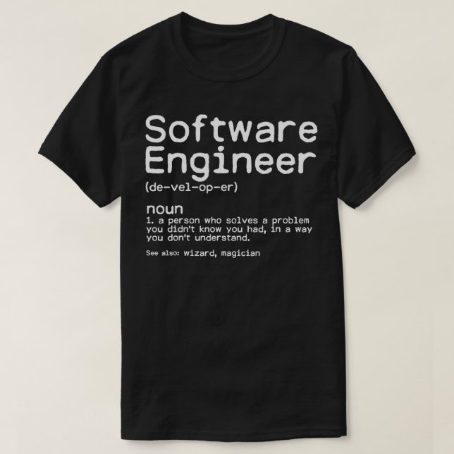 Funny Programmer TShirt Software Engineer Definiti (Design Front)