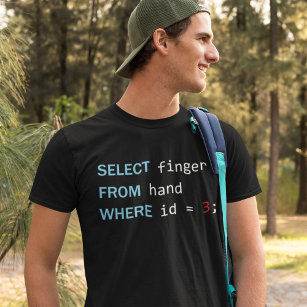 Funny Programming Geek Select Finger From Hand T-Shirt
