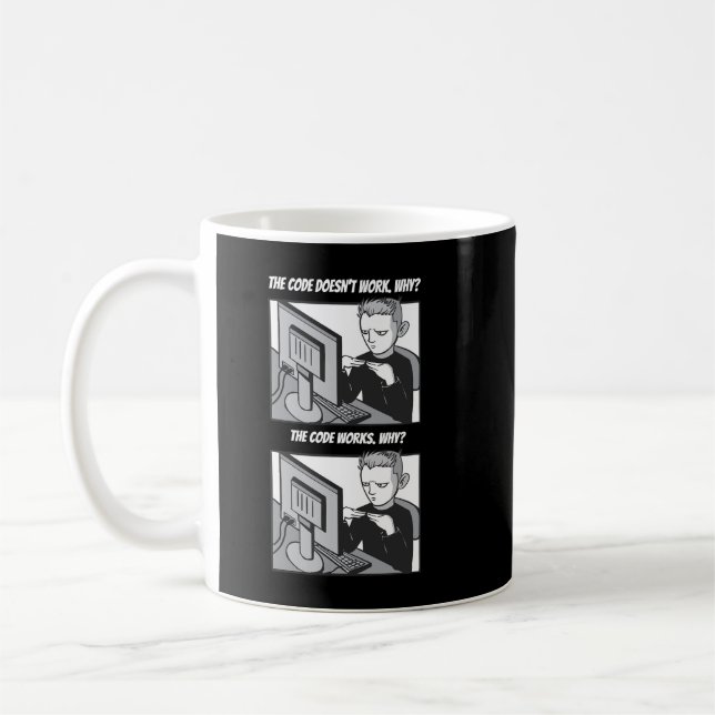 Funny Programming Meme Coffee Mug (Left)