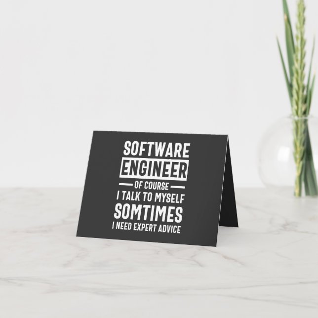 Funny Programming Software Engineer Gift Card (Front)
